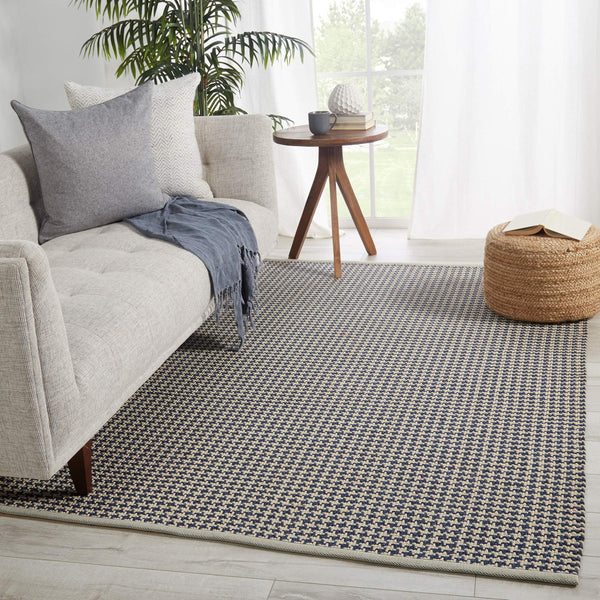 Jaipur Living Jaipur Living Houndz Polypropylene Trellis Rug Houndstooth Indoor Outdoor Patio Dark Blue 5'X8' RUG145933