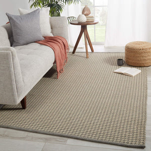 Jaipur Living Jaipur Living Houndz Polypropylene Trellis Rug Houndstooth Indoor Outdoor Patio Light Gray 2'X3' RUG147153