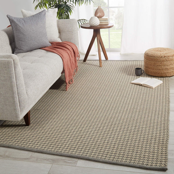 Jaipur Living Jaipur Living Houndz Polypropylene Trellis Rug Houndstooth Indoor Outdoor Patio Light Gray 2'X3' RUG147153