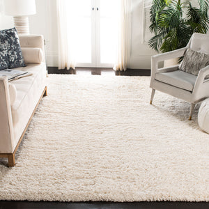 Safavieh Fontana Plush Ivory Shag Rug — Deep Pile Flokati Texture, Durable Power‑Loomed Comfort For Cozy Rooms 3'-0" x 3'-0" FNT800A-3SQ