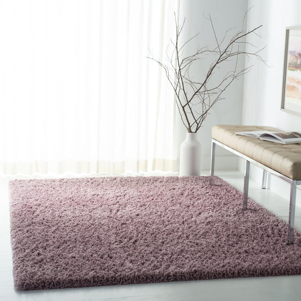 Safavieh Fontana Plush Pink Shag Rug 2'3" X4' Power-Loomed Turkey 2" Pile Polypropylene Jute Blend Cozy Accent FNT800U-24