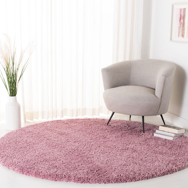 Safavieh Fontana Plush Pink Shag Rug 2'3" X4' Power-Loomed Turkey 2" Pile Polypropylene Jute Blend Cozy Accent FNT800U-24