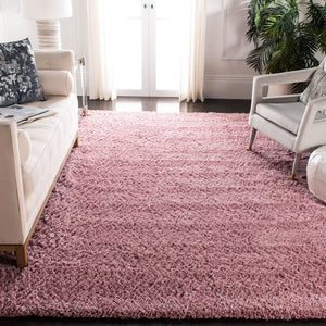 Safavieh Fontana Plush Pink Shag Rug 2'3" X4' Power-Loomed Turkey 2" Pile Polypropylene Jute Blend Cozy Accent FNT800U-24