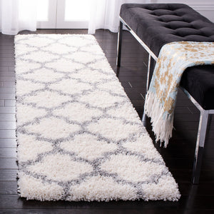 Safavieh Fontana Luxurious Shag Area Rug With Geometric Trellis Pattern For Modern And Traditional Decor Cream ,Grey Polypropylene Pile Fnt818a-6