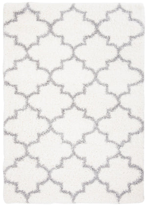 Safavieh Fontana Luxurious Shag Area Rug With Geometric Trellis Pattern For Modern And Traditional Decor Cream ,Grey Polypropylene Pile Fnt818a-6