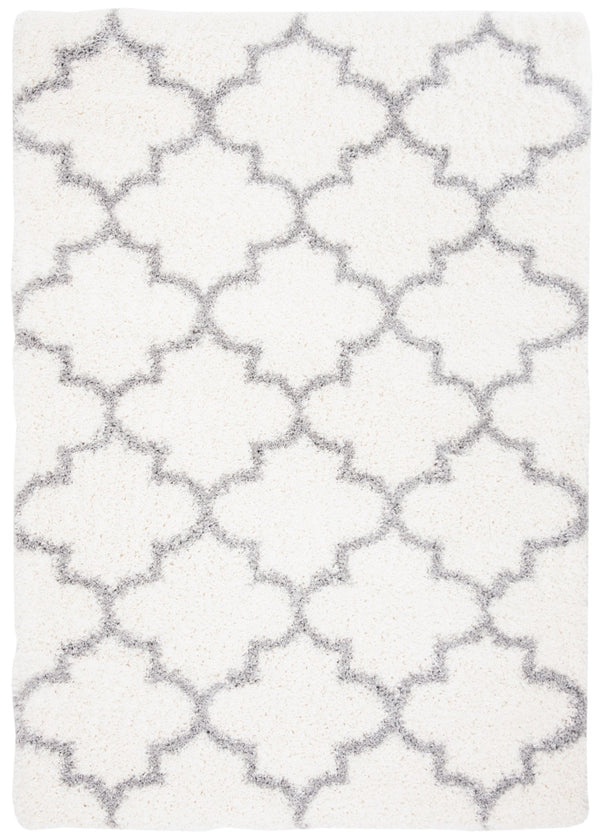 Safavieh Fontana Luxurious Shag Area Rug With Geometric Trellis Pattern For Modern And Traditional Decor Cream ,Grey Polypropylene Pile Fnt818a-6