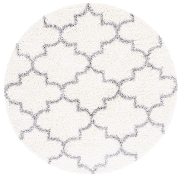 Safavieh Fontana Luxurious Shag Area Rug With Geometric Trellis Pattern For Modern And Traditional Decor Cream ,Grey Polypropylene Pile Fnt818a-6