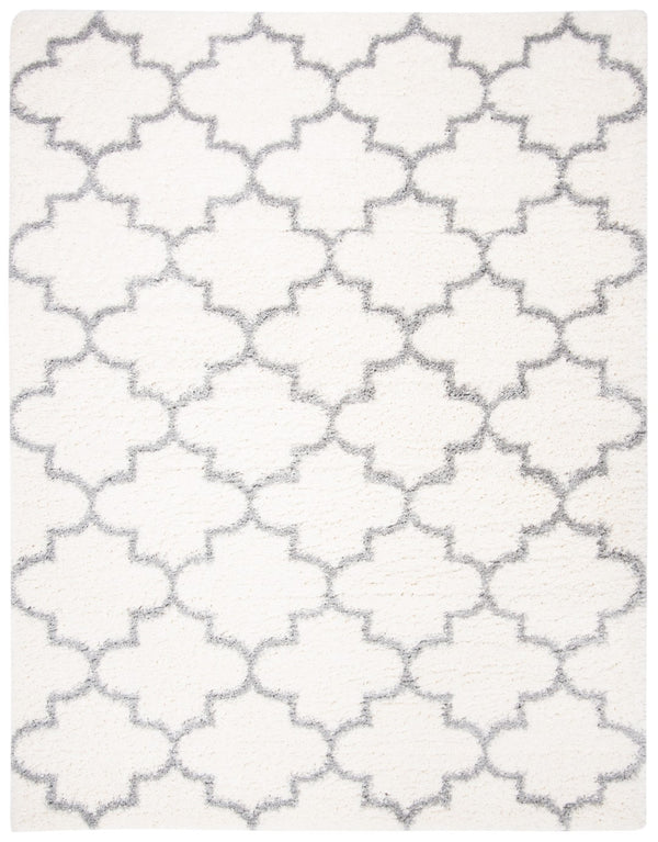 Safavieh Fontana Luxurious Shag Area Rug With Geometric Trellis Pattern For Modern And Traditional Decor Cream ,Grey Polypropylene Pile Fnt818a-6