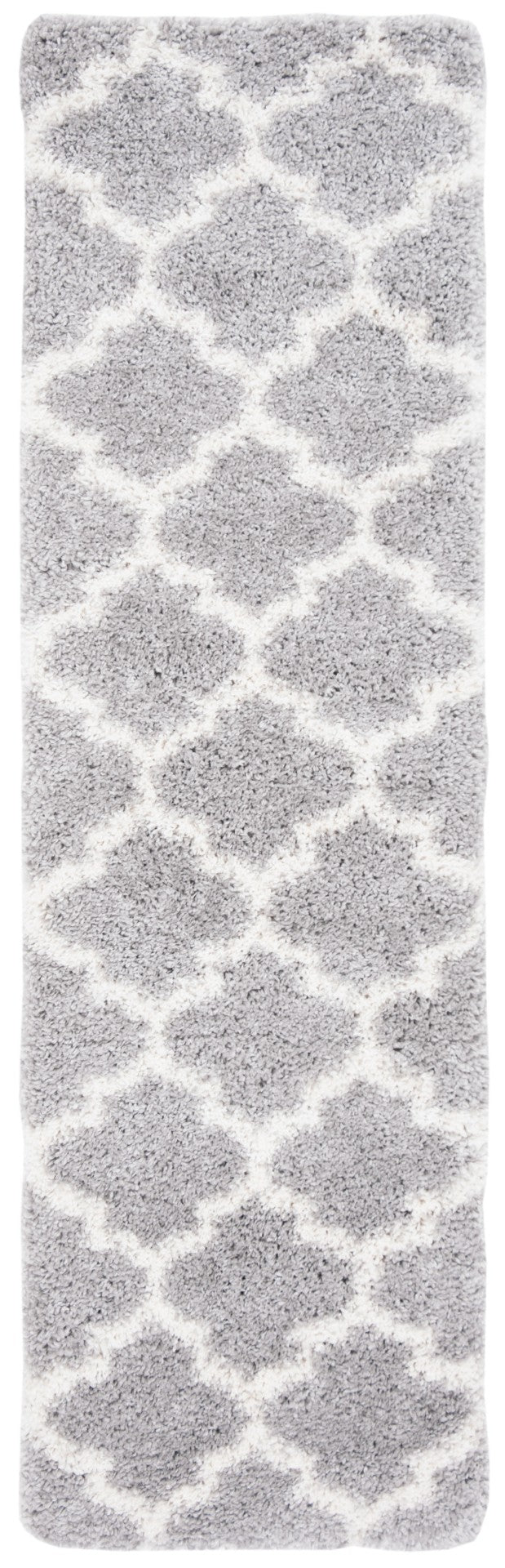 Safavieh Fontana Luxurious Shag Area Rug With Geometric Trellis Pattern For Modern And Traditional Decor Grey ,Cream Polypropylene Pile Fnt818g-210