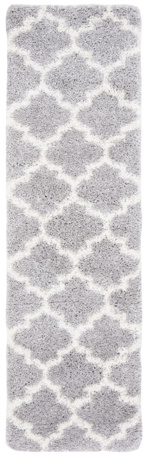 Safavieh Fontana Luxurious Shag Area Rug With Geometric Trellis Pattern For Modern And Traditional Decor Grey ,Cream Polypropylene Pile Fnt818g-210