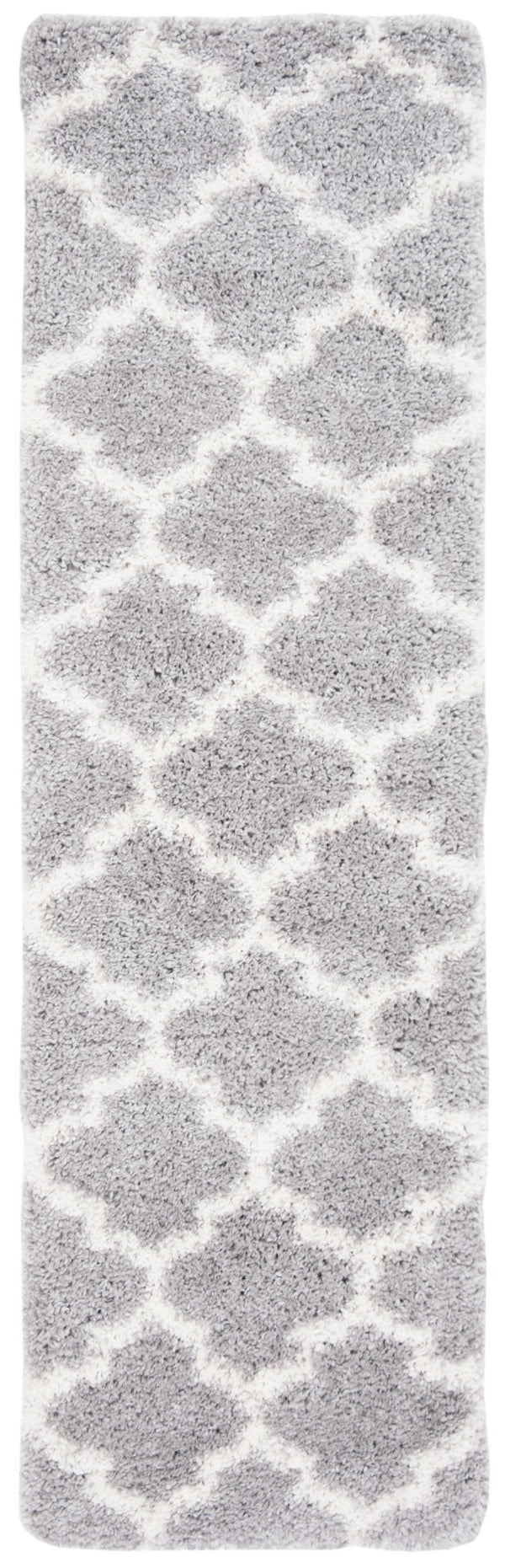 Safavieh Fontana Luxurious Shag Area Rug With Geometric Trellis Pattern For Modern And Traditional Decor Grey ,Cream Polypropylene Pile Fnt818g-210