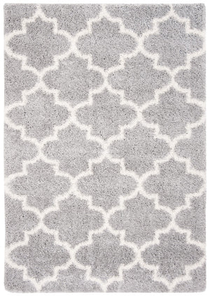 Safavieh Fontana Luxurious Shag Area Rug With Geometric Trellis Pattern For Modern And Traditional Decor Grey ,Cream Polypropylene Pile Fnt818g-210
