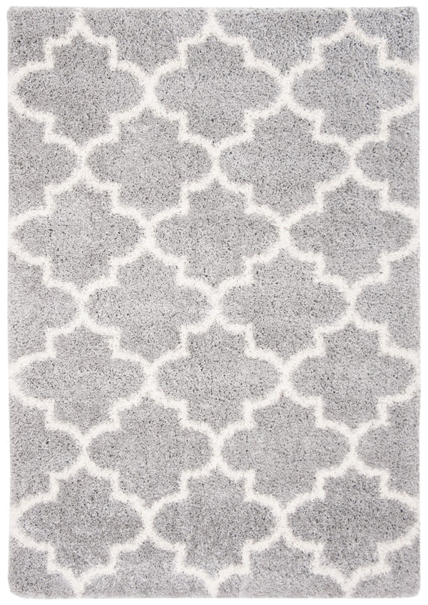 Safavieh Fontana Luxurious Shag Area Rug With Geometric Trellis Pattern For Modern And Traditional Decor Grey ,Cream Polypropylene Pile Fnt818g-210