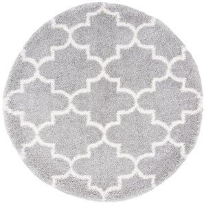 Safavieh Fontana Luxurious Shag Area Rug With Geometric Trellis Pattern For Modern And Traditional Decor Grey ,Cream Polypropylene Pile Fnt818g-210