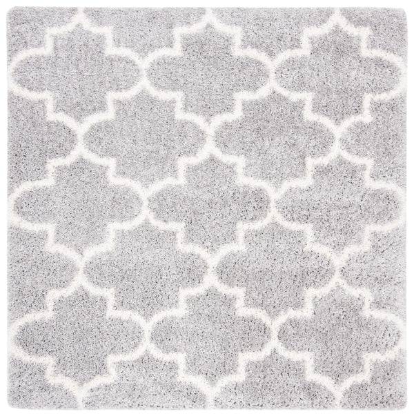 Safavieh Fontana Luxurious Shag Area Rug With Geometric Trellis Pattern For Modern And Traditional Decor Grey ,Cream Polypropylene Pile Fnt818g-210