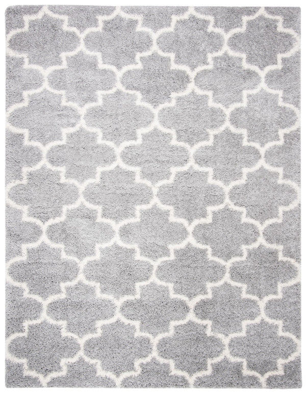 Safavieh Fontana Luxurious Shag Area Rug With Geometric Trellis Pattern For Modern And Traditional Decor Grey ,Cream Polypropylene Pile Fnt818g-210