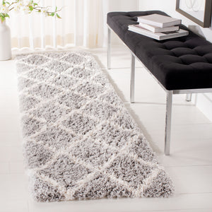 Safavieh Fontana Plush Round Shag Rug In Grey Cream — 2" Pile Soft Flokati Texture, Durable Power‑Loomed Quality 4'-0" x 4'-0" FNT821G-4R