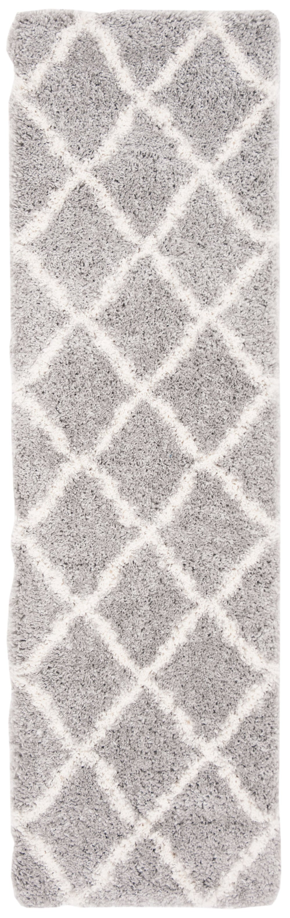 Safavieh Fontana Plush Round Shag Rug In Grey Cream — 2" Pile Soft Flokati Texture, Durable Power‑Loomed Quality 4'-0" x 4'-0" FNT821G-4R