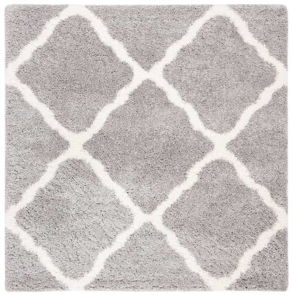 Safavieh Fontana Plush Round Shag Rug In Grey Cream — 2" Pile Soft Flokati Texture, Durable Power‑Loomed Quality 4'-0" x 4'-0" FNT821G-4R
