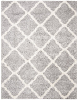 Safavieh Fontana Plush Round Shag Rug In Grey Cream — 2" Pile Soft Flokati Texture, Durable Power‑Loomed Quality 4'-0" x 4'-0" FNT821G-4R