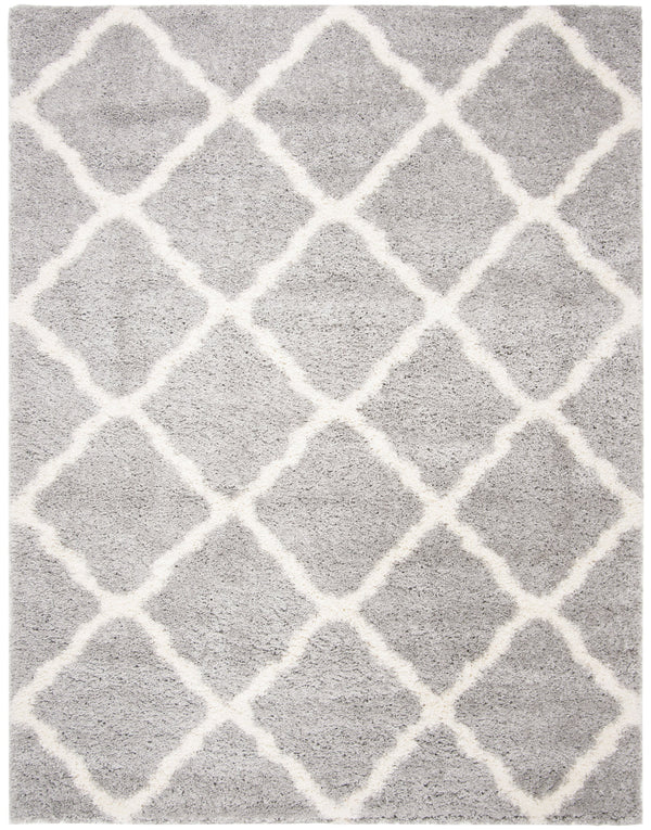 Safavieh Fontana Plush Round Shag Rug In Grey Cream — 2" Pile Soft Flokati Texture, Durable Power‑Loomed Quality 4'-0" x 4'-0" FNT821G-4R