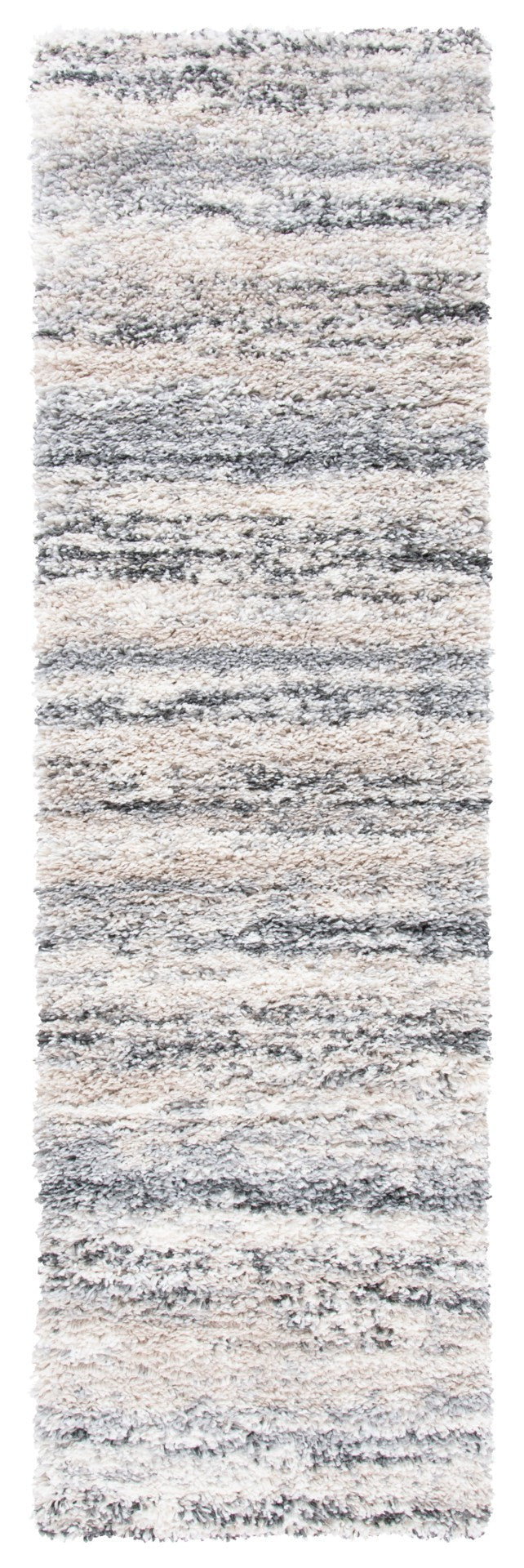 Safavieh Fontana Shag Rug - Luxurious Soft Comfort For Hallways, Elegant Design, Modern Turkish Craftsmanship Ivory ,Grey Polypropylene Pile Fnt842a-214