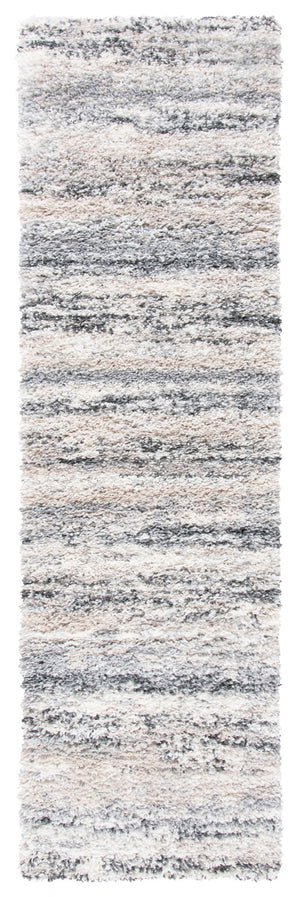 Safavieh Fontana Shag Rug - Luxurious Soft Comfort For Hallways, Elegant Design, Modern Turkish Craftsmanship Ivory ,Grey Polypropylene Pile Fnt842a-214