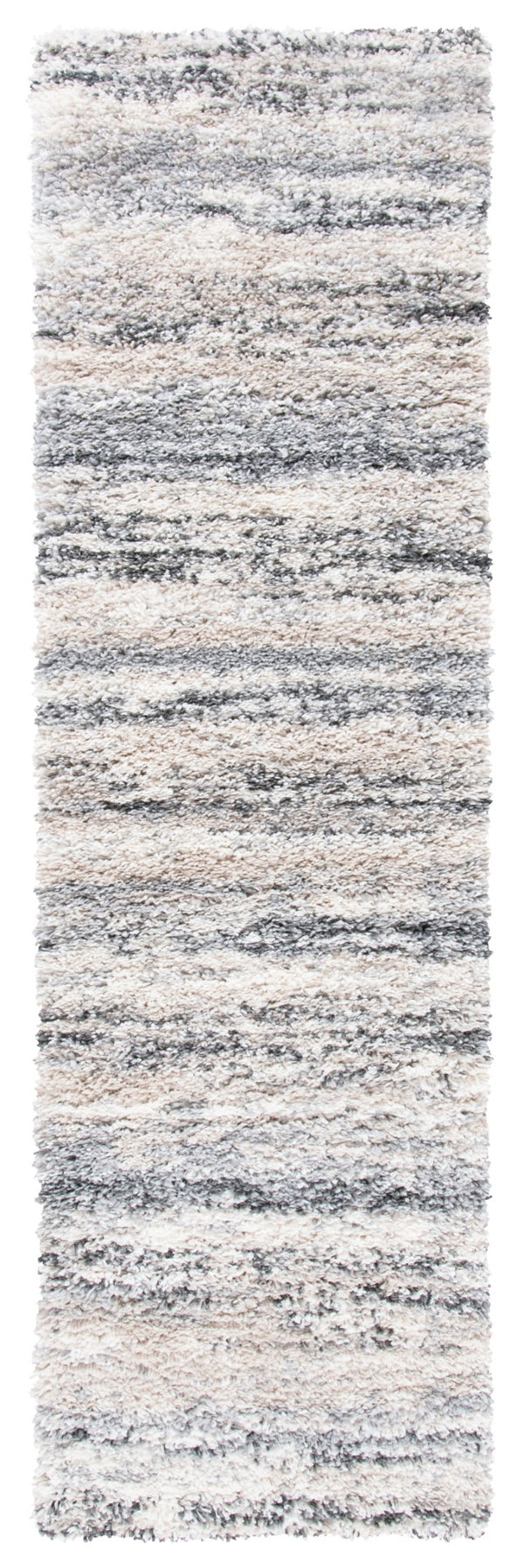 Safavieh Fontana Shag Rug - Luxurious Soft Comfort For Hallways, Elegant Design, Modern Turkish Craftsmanship Ivory ,Grey Polypropylene Pile Fnt842a-214