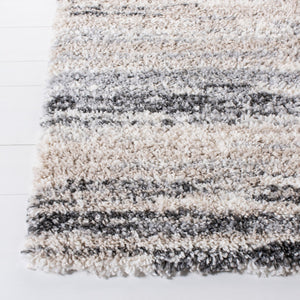 Safavieh Fontana Shag Rug - Luxurious Soft Comfort For Hallways, Elegant Design, Modern Turkish Craftsmanship Ivory ,Grey Polypropylene Pile Fnt842a-214
