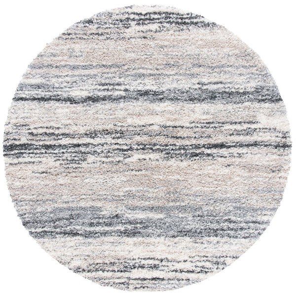 Safavieh Fontana Shag Rug - Luxurious Soft Comfort For Hallways, Elegant Design, Modern Turkish Craftsmanship Ivory ,Grey Polypropylene Pile Fnt842a-214