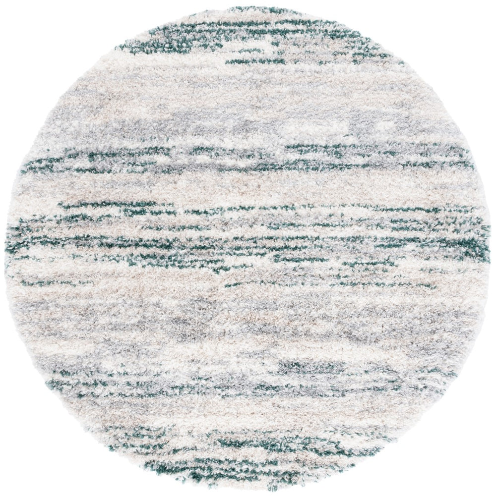 Safavieh Fontana Shag 842 FNT842 Power Loomed Shag & Flokati Rug Ivory / Green FNT842C-9