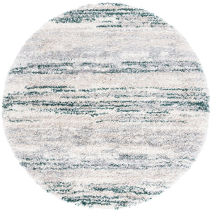 Safavieh Fontana Shag 842 FNT842 Power Loomed Shag & Flokati Rug Ivory / Green FNT842C-7R