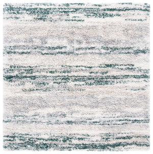 Safavieh Fontana Shag 842 FNT842 Power Loomed Shag & Flokati Rug Ivory / Green FNT842C-7SQ