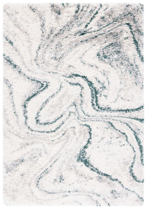 Safavieh Fontana Shag 848 FNT848 Power Loomed Shag & Flokati Rug Ivory / Green FNT848B-9