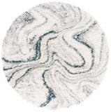 Safavieh Fontana Shag 848 FNT848 Power Loomed Shag & Flokati Rug Ivory / Green FNT848B-7R