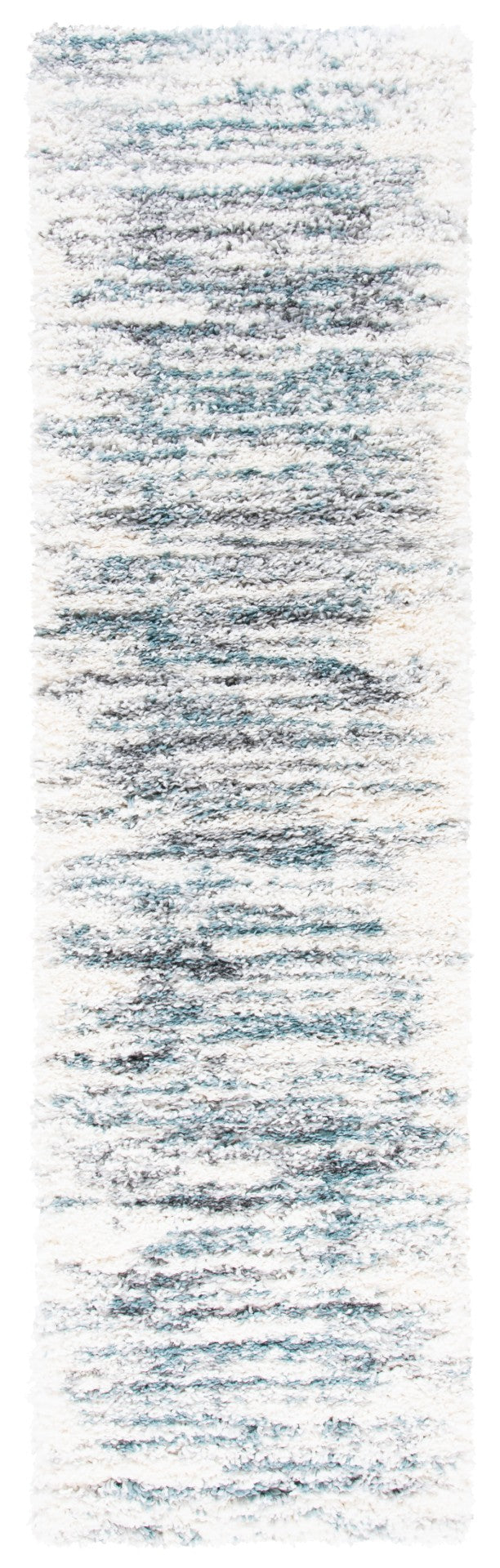 Safavieh Fontana Shag Area Rug - Luxurious Textured Design For Elegant Hallways And Modern Spaces, Turkey-made Ivory ,Teal Polypropylene Pile Fnt850b-214