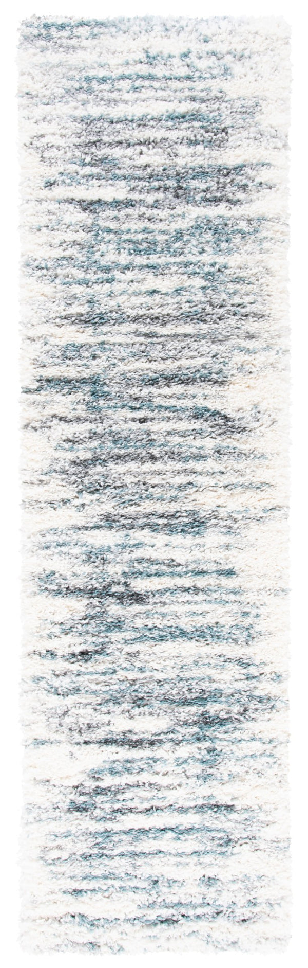 Safavieh Fontana Shag Area Rug - Luxurious Textured Design For Elegant Hallways And Modern Spaces, Turkey-made Ivory ,Teal Polypropylene Pile Fnt850b-214
