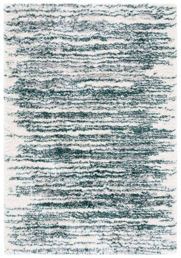 Safavieh Fontana Shag 850 FNT850 Power Loomed Shag & Flokati Rug Green / Ivory FNT850Y-5