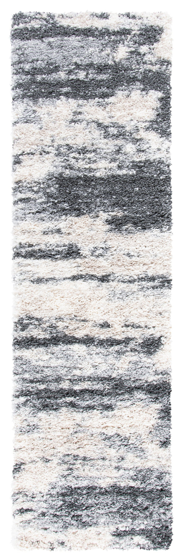 Safavieh Fontana Plush Shag Rug Grey Ivory — 2" Pile, Power-Loomed Turkish Comfort Rug For Cozy Modern Homes 4'-0" x 4'-0" FNT853G-4SQ