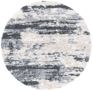 Safavieh Fontana Plush Shag Rug Grey Ivory — 2" Pile, Power-Loomed Turkish Comfort Rug For Cozy Modern Homes 4'-0" x 4'-0" FNT853G-4SQ