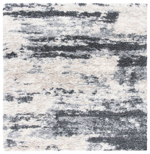 Safavieh Fontana Shag Runner Rug - Luxurious Turkish Textile With Abstract Stripes For Elegant Home Decor Grey ,Ivory Polypropylene Pile Fnt853g-214