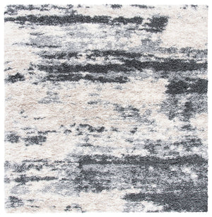 Safavieh Fontana Plush Shag Rug — High‑Low Flokati Texture In Grey & Ivory, Power‑Loomed Turkish Craftsmanship 4'-0" x 4'-0" FNT853G-4R