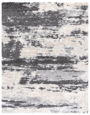 Safavieh Fontana Plush Shag Rug Grey Ivory — 2" Pile, Power-Loomed Turkish Comfort Rug For Cozy Modern Homes 4'-0" x 4'-0" FNT853G-4SQ