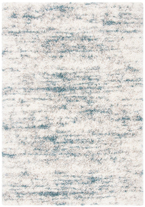 Safavieh Fontana Shag Area Rug - Elegant Modern Design, Soft Polypropylene Pile For Cozy Living Spaces Ivory ,Teal Polypropylene Pile Fnt873a-220
