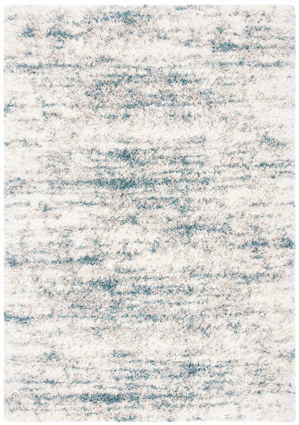 Safavieh Fontana Shag Area Rug - Elegant Modern Design, Soft Polypropylene Pile For Cozy Living Spaces Ivory ,Teal Polypropylene Pile Fnt873a-220