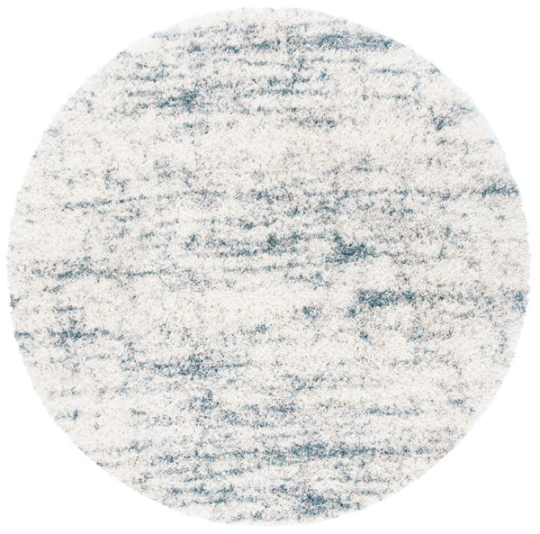 Safavieh Fontana Shag Area Rug - Elegant Modern Design, Soft Polypropylene Pile For Cozy Living Spaces Ivory ,Teal Polypropylene Pile Fnt873a-220
