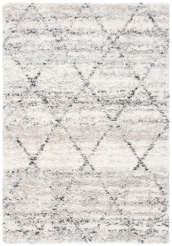 Safavieh Fontana Shag Area Rug - Cozy Moroccan Design In Soft Polypropylene For Elegant Home Décor Grey ,Ivory Polypropylene Pile Fnt886f-68