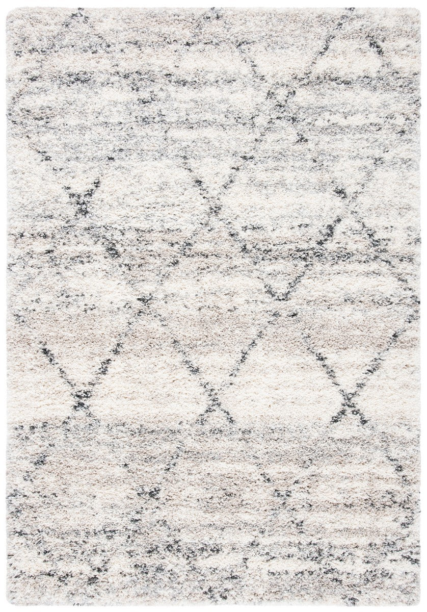 Safavieh Fontana Shag 886 Power Loomed Shag & Flokati Rug Grey / Ivory 4' x 4' Round