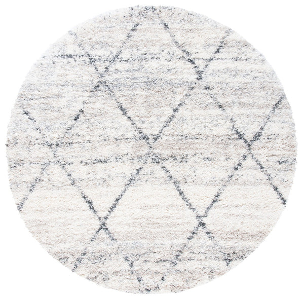 Safavieh Fontana Shag Area Rug - Cozy Moroccan Design In Soft Polypropylene For Elegant Home Décor Grey ,Ivory Polypropylene Pile Fnt886f-68
