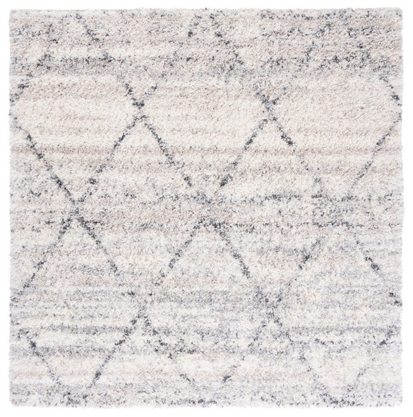 Safavieh Fontana Shag Area Rug - Cozy Moroccan Design In Soft Polypropylene For Elegant Home Décor Grey ,Ivory Polypropylene Pile Fnt886f-68